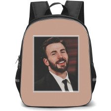 Pop Star Chris Evans Backpack StudentPack - Chris Evans Portrait Frame Brown Background
