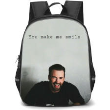 Pop Star Chris Evans Backpack StudentPack - Chris Evans You Make Me Smile Portrait