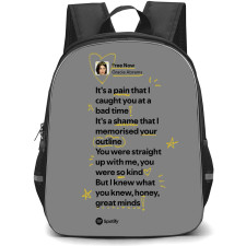 Gracie Abrams Backpack StudentPack - Gracie Abrams Free Now Song Lyric On Grey Background