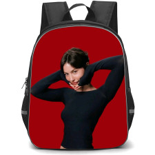 Gracie Abrams Backpack StudentPack - Gracie Abrams Wear Black Costume On Red Background