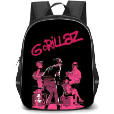 Gorillaz Backpack StudentPack - Gorillaz Member Performing On Stage Red Illustration On Black Background