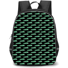 Gorillaz Backpack StudentPack - Gorillaz Neon Effect Logo Pattern Art On Black Background