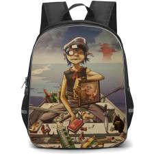Gorillaz Backpack StudentPack - Gorillaz Sitting On Boat Drawing Poster