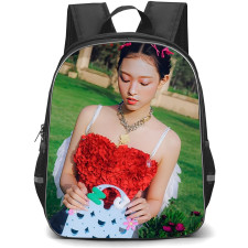 New Jeans Haerin Backpack StudentPack - Haerin Sitting Holding Bag