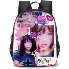 New Jeans Hanni Backpack StudentPack - Hanni Collage Pink Background