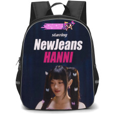 New Jeans Hanni Backpack StudentPack - Hanni Portrait On Black Background