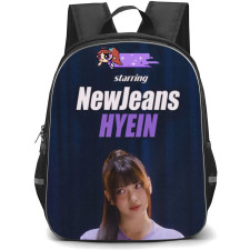 New Jeans Hyein Backpack StudentPack - Hyein Portrait On Blue Background