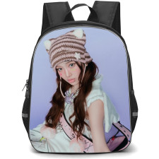 New Jeans Hyein Backpack StudentPack - Hyein Sitting Purple Background