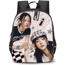 New Jeans Minji Backpack StudentPack - Minji Portrait On Graphic Background