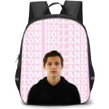 Pop Star Tom Holland Backpack StudentPack - Tom Holland Portrait Pink Background