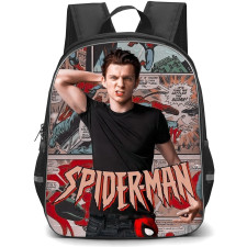 Pop Star Tom Holland Backpack StudentPack - Tom Holland Spiderman Comic Background