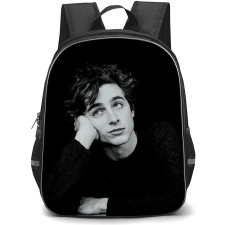 Pop Star Timothee Chalamet Backpack StudentPack - Timothee Chalamet Grayscale Looking Up