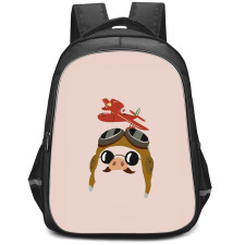 Porco Rosso Marco Pagot Backpack StudentPack - Marco Pagot Avatar On Beige Background