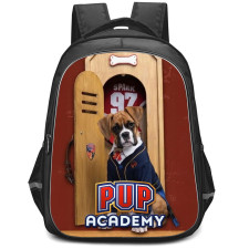 Pup Academy Spark Backpack StudentPack - Spark Siting Infront of His Home Poster