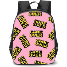 Quotes Backpack StudentPack - Quotes Game Over Pattern Art On Pink Background