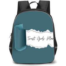 Quotes Backpack StudentPack - Quotes Trust Gods Plan On Blue Torn Ripped Paper Background