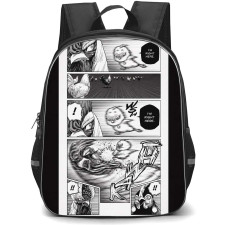 Rooster Fighter Backpack School Bag StudentPack - Rooster Fighter Grayscale Comic Art Poster