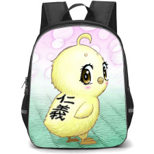 Rooster Fighter Piyoko Backpack School Bag StudentPack - Piyoko On Pink And Green Aesthetic Background