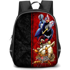 Rooster Fighter Backpack School Bag StudentPack - Rooster Fighter Split Red And Black Textured Poster