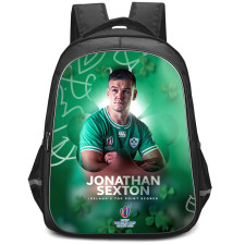 Rugby World Cup France 2023 Johnny Sexton Backpack StudentPack - Johnny Sexton Portrait On Green Background