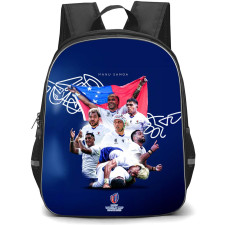 Rugby World Cup France 2023 The Samoa National Rugby Union Backpack StudentPack - Manu Samoa Players Portrait On Blue Background