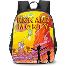 Rick And Morty Backpack School Bag StudentPack - Rick And Morty Silhouette Alien Planet Series Poster