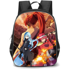 That Time I Got Reincarnated As A Slime Backpack StudentPack - Characters Three Swordsmen Red City Background