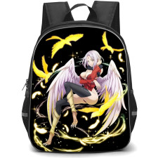 That Time I Got Reincarnated As A Slime Frey Backpack StudentPack - Frey Yellow Flying Birds Black Background