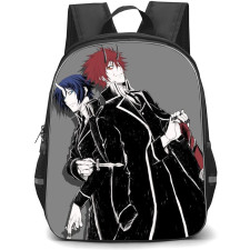 That Time I Got Reincarnated As A Slime Backpack StudentPack - Souei & Benimaru Back to Back Black Suit Grey Background
