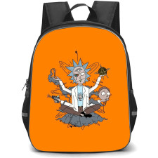 Rick And Morty Backpack StudentPack - Rick And Morty Astral Drawing On Orange Background