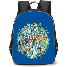 Rick And Morty Backpack StudentPack - Rick And Morty Characters Fighting Each Other Poster