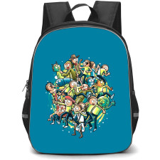 Rick And Morty Backpack StudentPack - Rick And Morty Characters On Blue Background