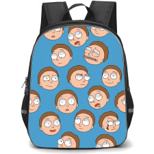Rick And Morty Morty Smith Backpack StudentPack - Morty Smith Expression Avatar On Blue Background