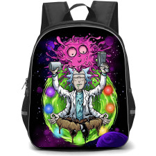 Rick And Morty Backpack StudentPack - Rick And Morty Melting In Space Illustration Art