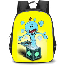 Rick And Morty Mr. Meeseeks Backpack StudentPack - Mr. Meeseeks Standing On Yellow Background