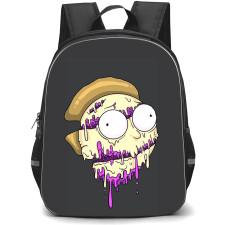 Rick And Morty Backpack StudentPack - Rick And Morty Melting Trippy Head On Dark Background