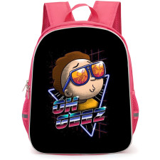 Rick And Morty Backpack StudentPack - Rick And Morty Ohh Geez Sticker On Black Background