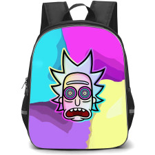 Rick And Morty Rick Sanchez Backpack StudentPack - Rick Sanchez Avatar Illustration Art On Multi Color Background