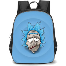 Rick And Morty Rick Sanchez Backpack StudentPack - Rick Sanchez Avatar Illustration Art On Blue Background