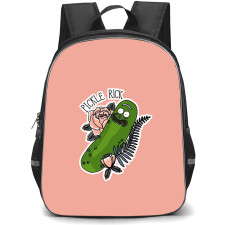 Rick And Morty Pickle Rick Backpack StudentPack - Pickle Rick With Rose Art Sticker