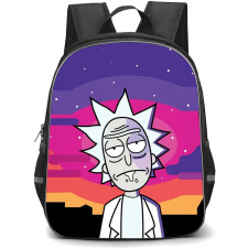 Rick And Morty Rick Sanchez Backpack StudentPack - Rick Sanchez Standing On Sunset Background
