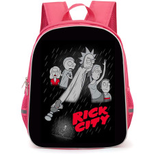 Rick And Morty Backpack StudentPack - Rick And Morty Rick City Illustration Art On Black Background