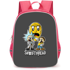 Rick And Morty Backpack StudentPack - Rick And Morty Shwiftyhead Sticker On Gray Background