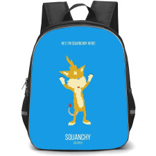 Rick And Morty Squanchy Backpack StudentPack - Squanchy Standing Illustration On Blue Background