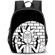 Rick And Morty Backpack StudentPack - Rick And Morty Standing Black And White Poster