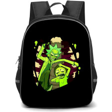 Rick And Morty Backpack StudentPack - Rick And Morty Toxic Sticker On Black Background