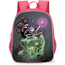 Rick And Morty Backpack StudentPack - Rick and Morty vs. Dungeons & Dragons Cartoon Art Poster