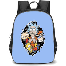 Rick And Morty Backpack StudentPack - Rick And Morty X Cartoon Mashup Sticker