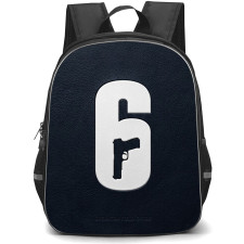 Tom Clancy's Rainbow Six Backpack School Bag StudentPack - Tom Clancy's Rainbow Six Game Logo Leather Background Poster