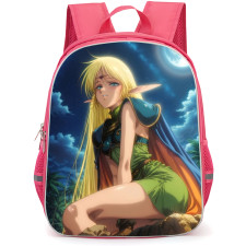 Record Of Lodoss War Deedlit Backpack School Bag StudentPack - Deedlit Sitting Night Moon Portrait
